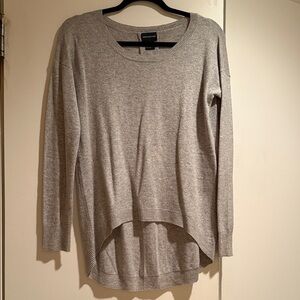 Central Park West Heather Gray Cashmere Hi-Lo Top